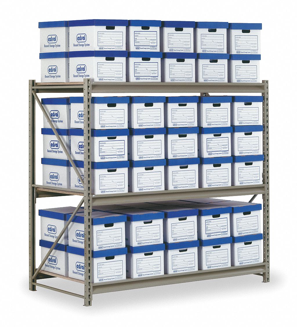 GRAINGER APPROVED Starter Bulk Storage Rack with Particle Board Decking