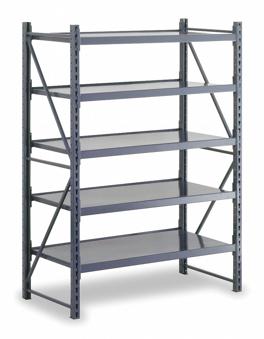 EDSAL Starter Boltless Shelving with Steel Decking, 5 Shelves, 52 inW x