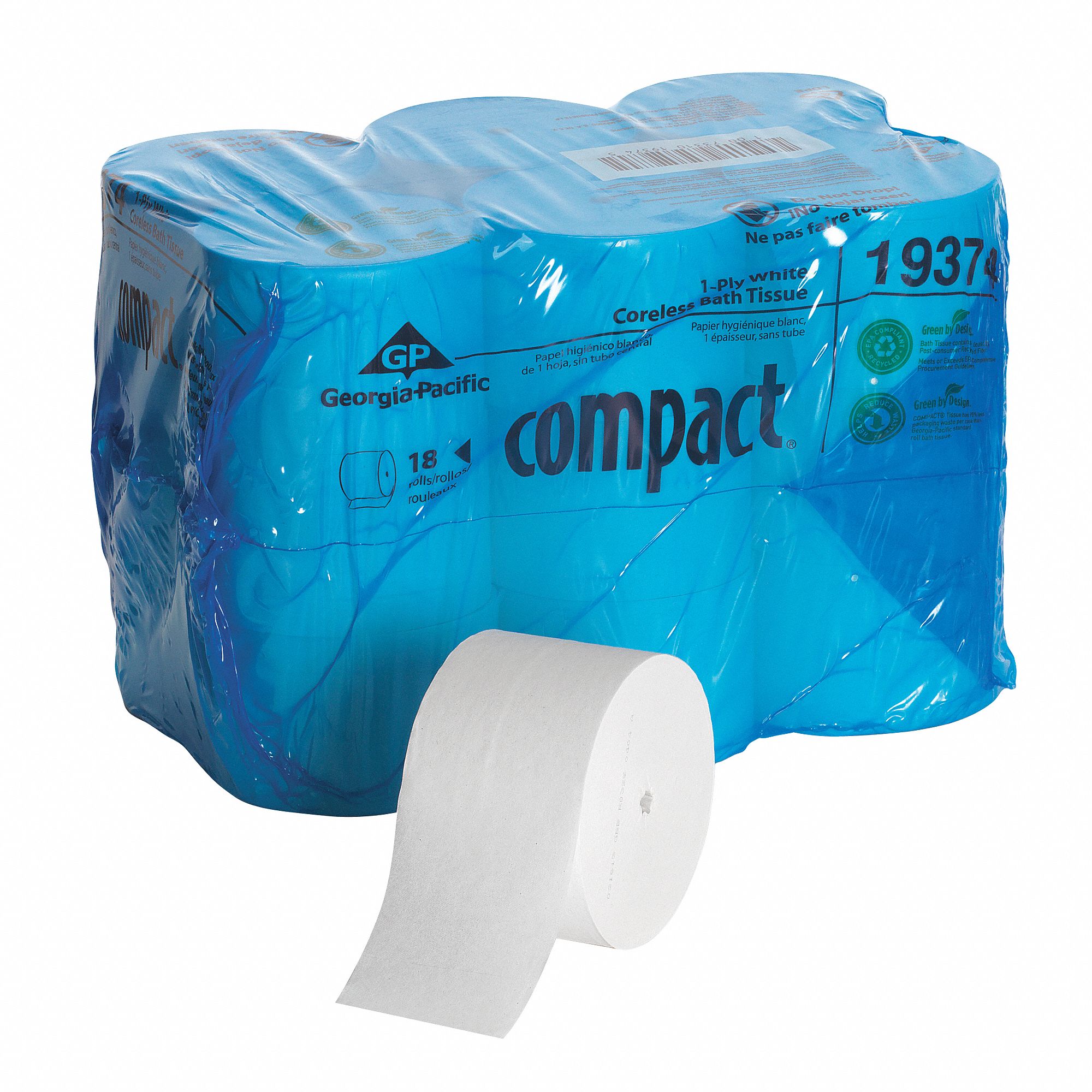 Compact® 1Ply Coreless Toilet Paper, 1000 ft., 18 PK