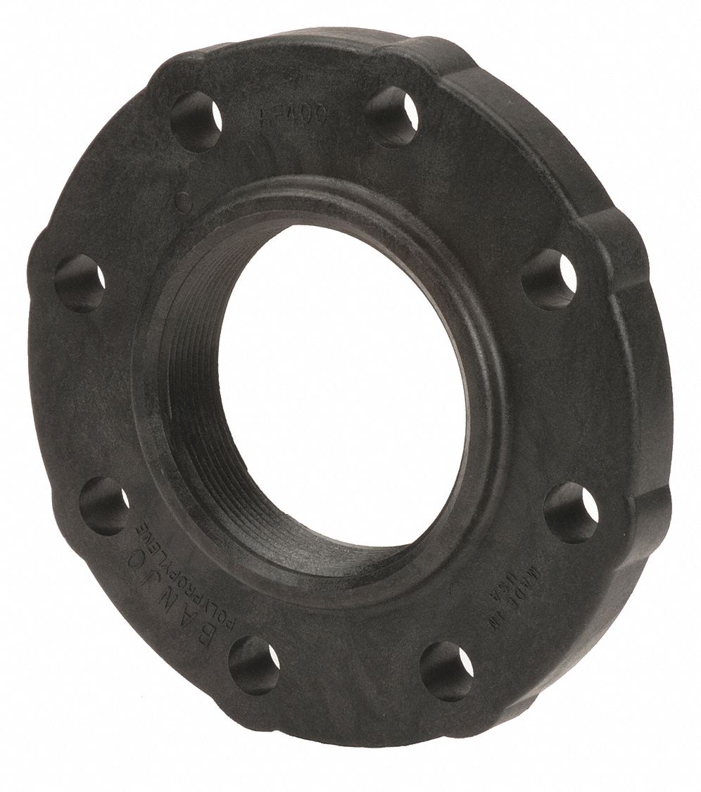 BANJO 4" Class 150 Flange, Polypropylene, Max. Pressure 150 psi, Black