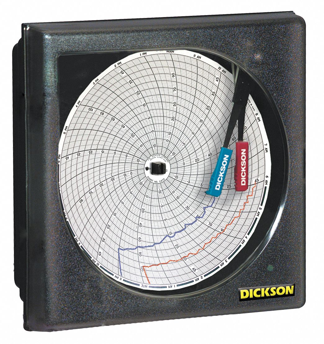 DICKSON Circular Chart Recorder, Temperature and Humidity, 1 or 7, 32