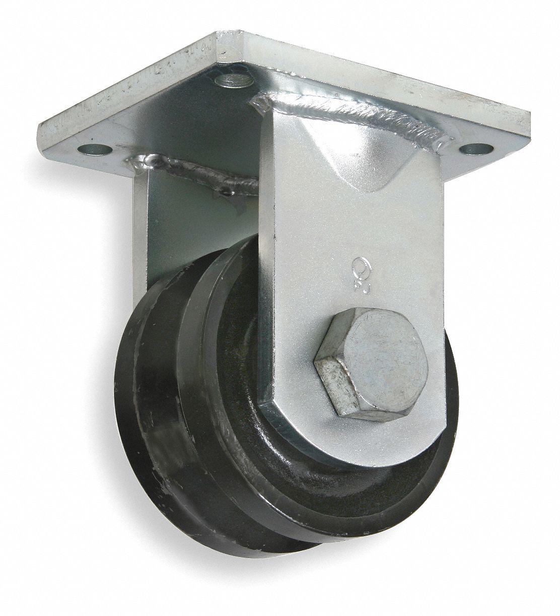 GRAINGER APPROVED VGroove Rigid Caster, Rigid, Steel, 5000 lb, 6 in