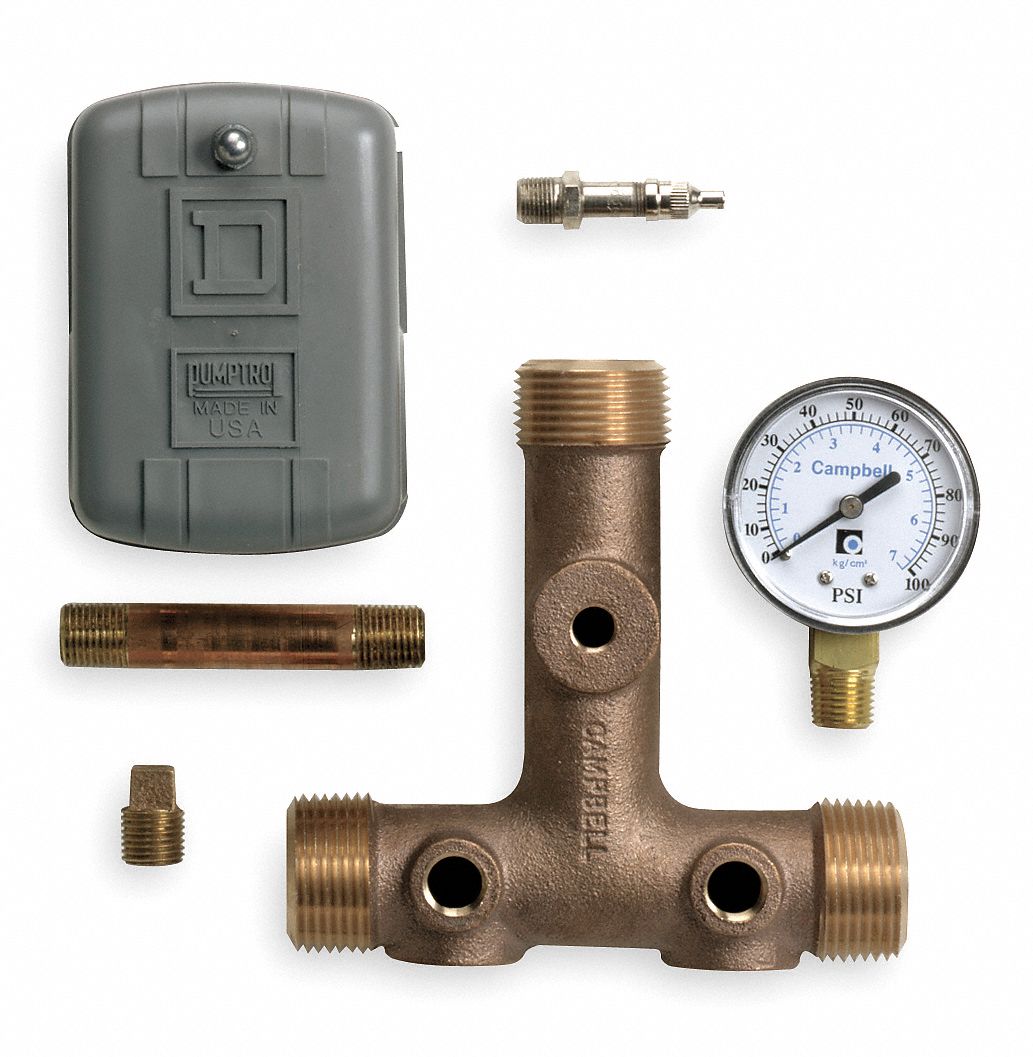 CAMPBELL Well Water Tank Fitting, Fitting Type Installation Kit, Body