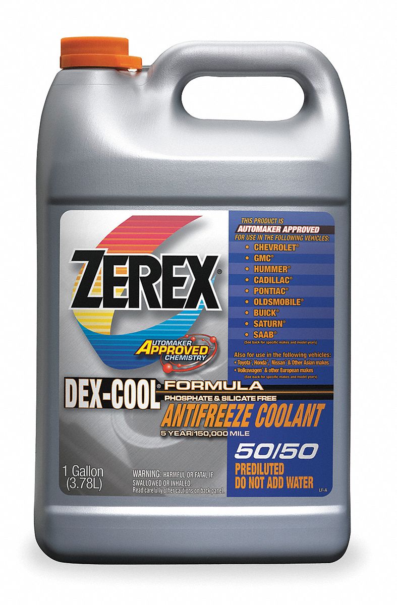 ZEREX Antifreeze Coolant, 1 gal., Plastic Bottle, Dilution Ratio Pre