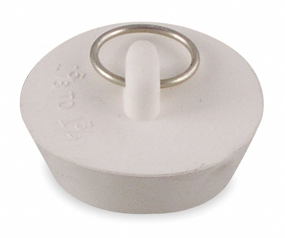 GRAINGER APPROVED Rubber Stopper, 1 5/8 in to 1 3/4 in dia., White