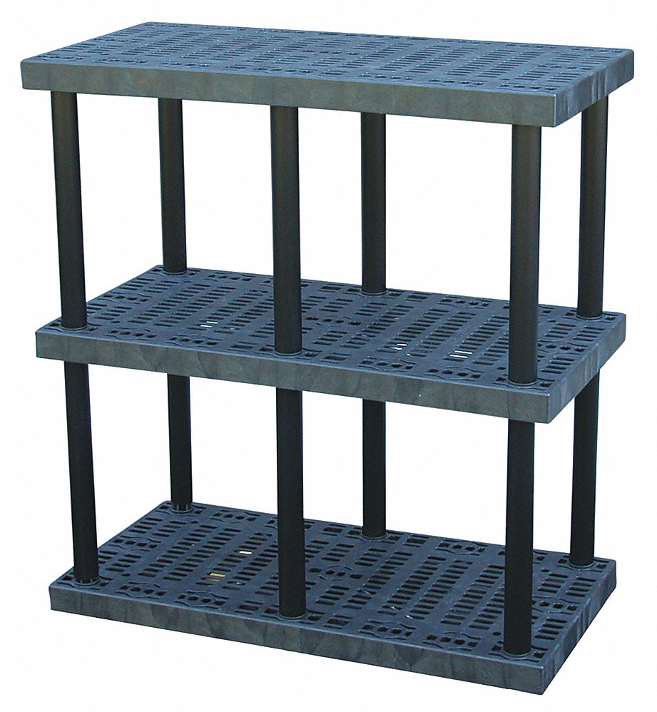 STRUCTURAL PLASTICS Plastic Shelving 48 in x 24 in, 51 in Overall Ht