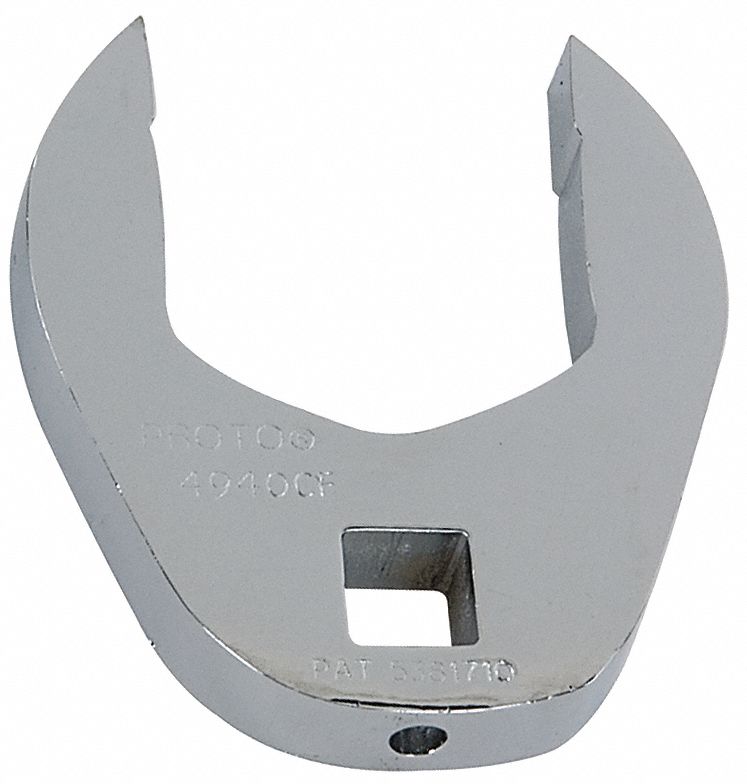 PROTO Crowfoot Socket Wrench, Alloy Steel, Chrome, 3/8 in Drive Size, 1