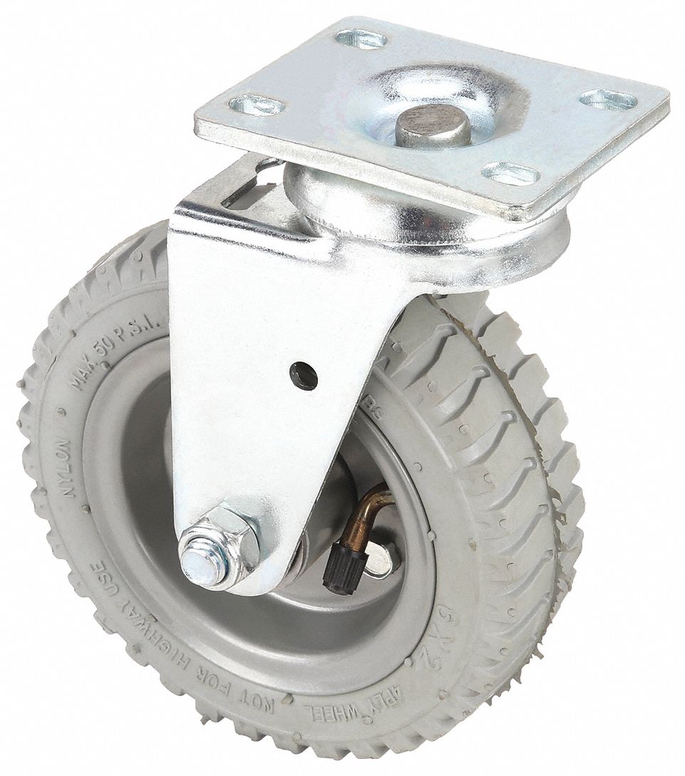 In Wheel Dia Lb Plate Caster With Pneumatic Wheels Ulh