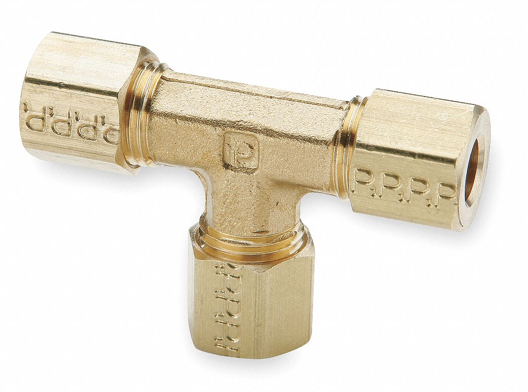 PARKER Union Tee, 3/16" Tube Size, Metal, PK 10 1VDF2264C3 Grainger