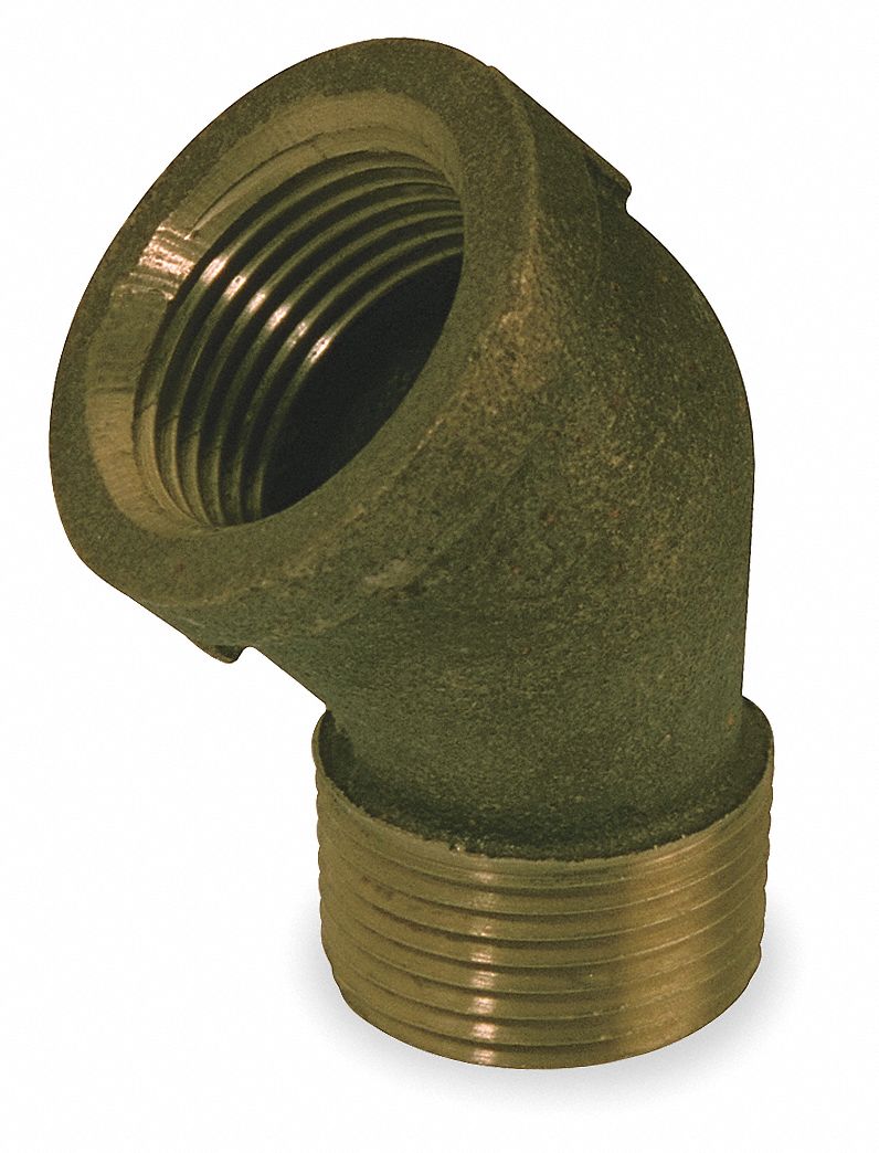 GRAINGER APPROVED Red Brass Street Elbow, 45 Degrees, MNPT x FNPT, 1/2