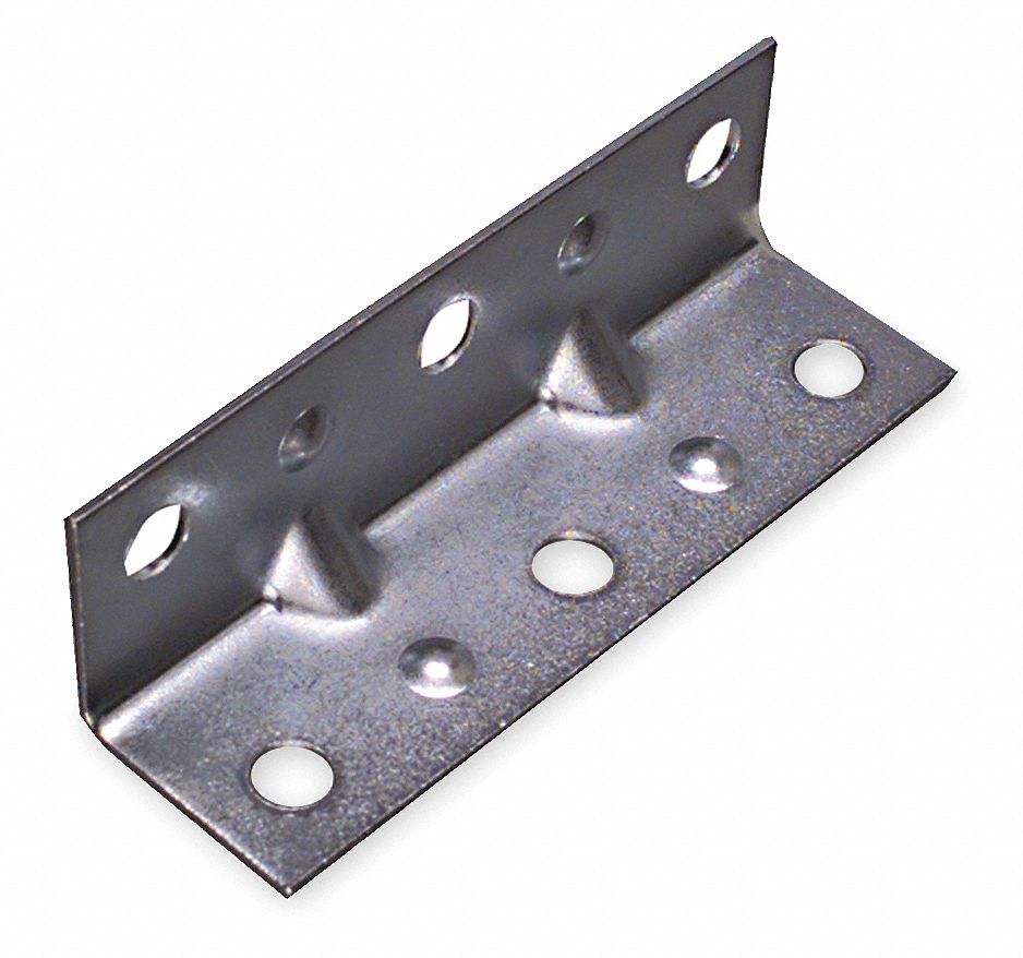 GRAINGER APPROVED 31/2" x 3/4" Steel Corner Brace with Zinc Finish