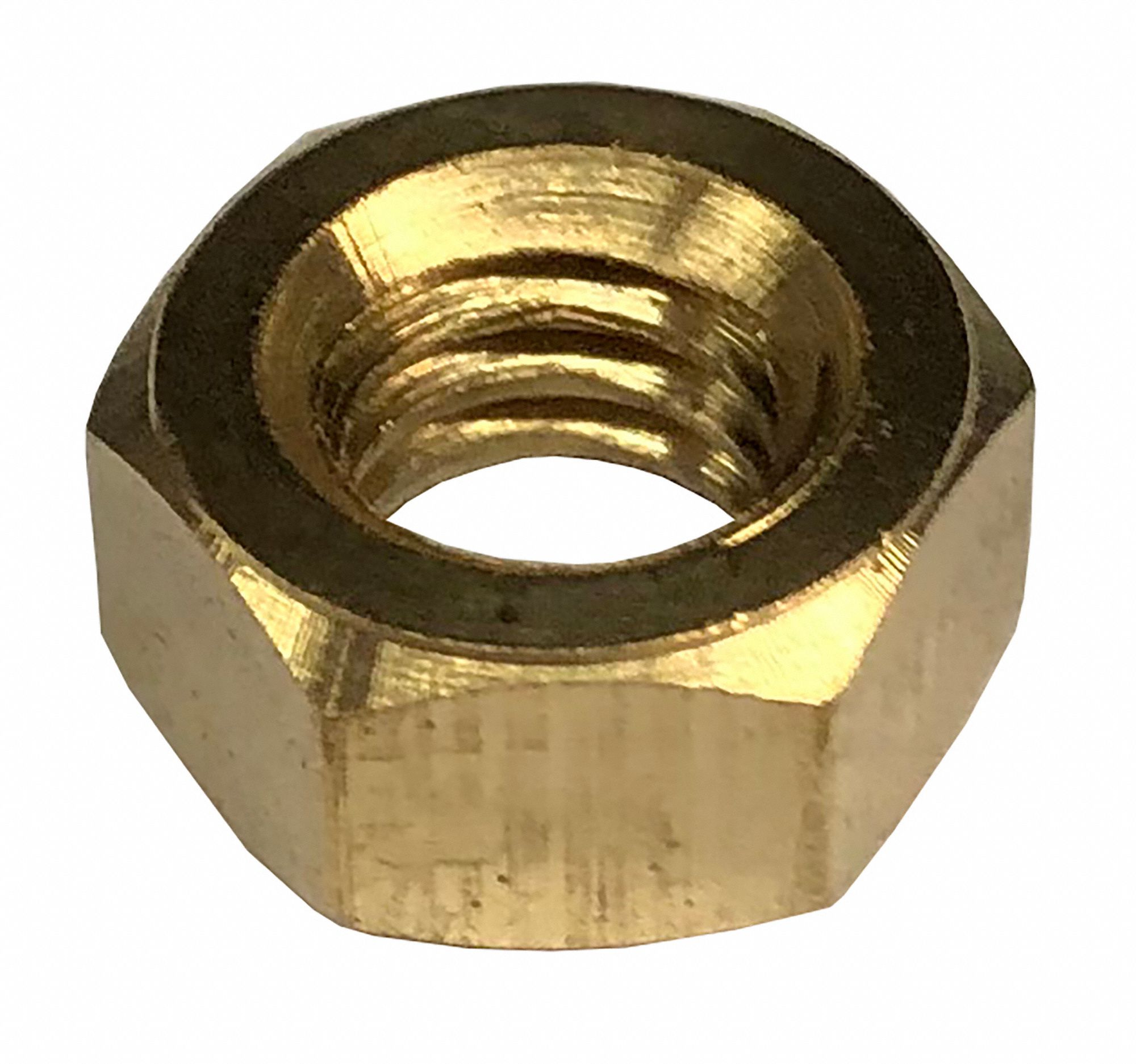 GRAINGER APPROVED Hex Nut, Hex Nut, Brass, Not Graded, Plain, 3/8"16