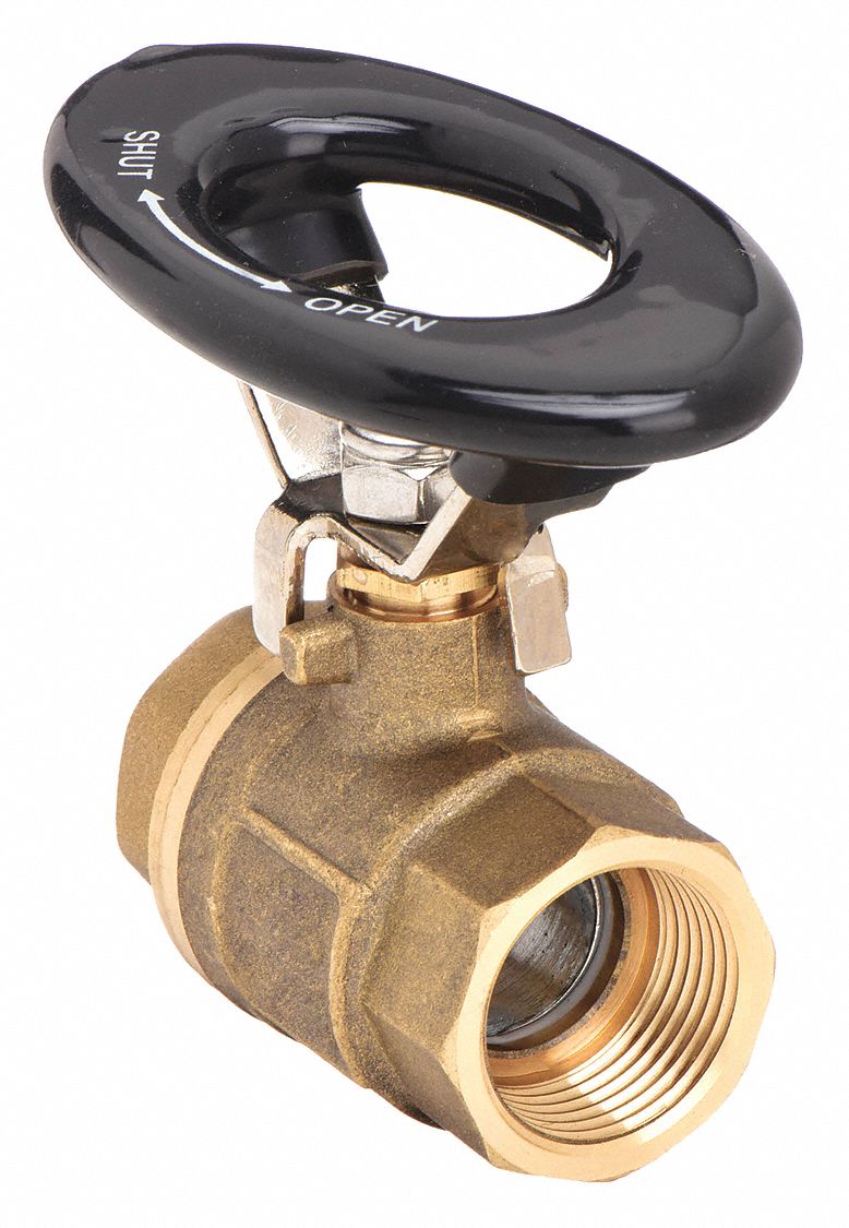 Ball Valve Brass Inline 2 Piece Pipe Size 1 4 In Connection Type