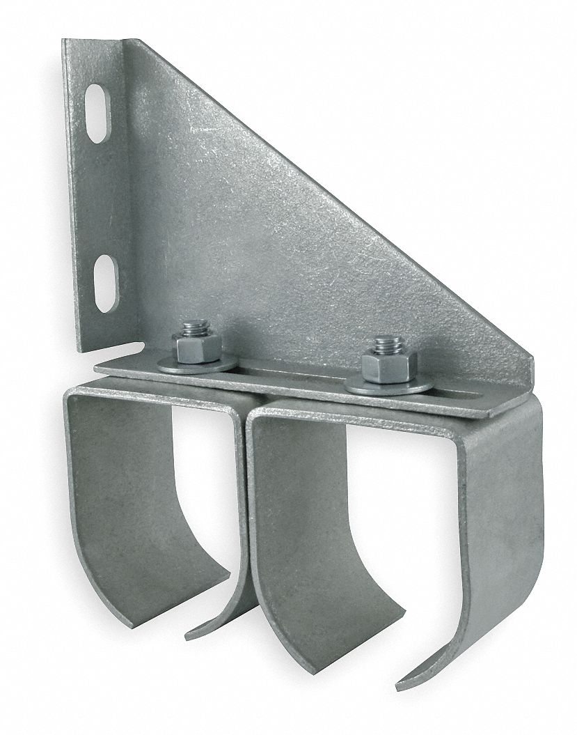 GRAINGER APPROVED Wall Hanger Bracket, Double Round Rail, Steel