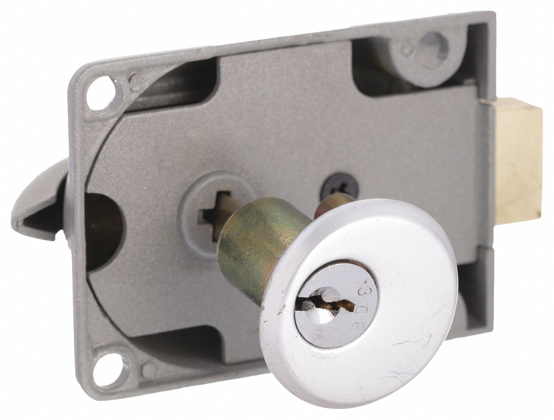 GRAINGER APPROVED Dead Bolt Lock, Inside Center Mount, Steel, Aluminum