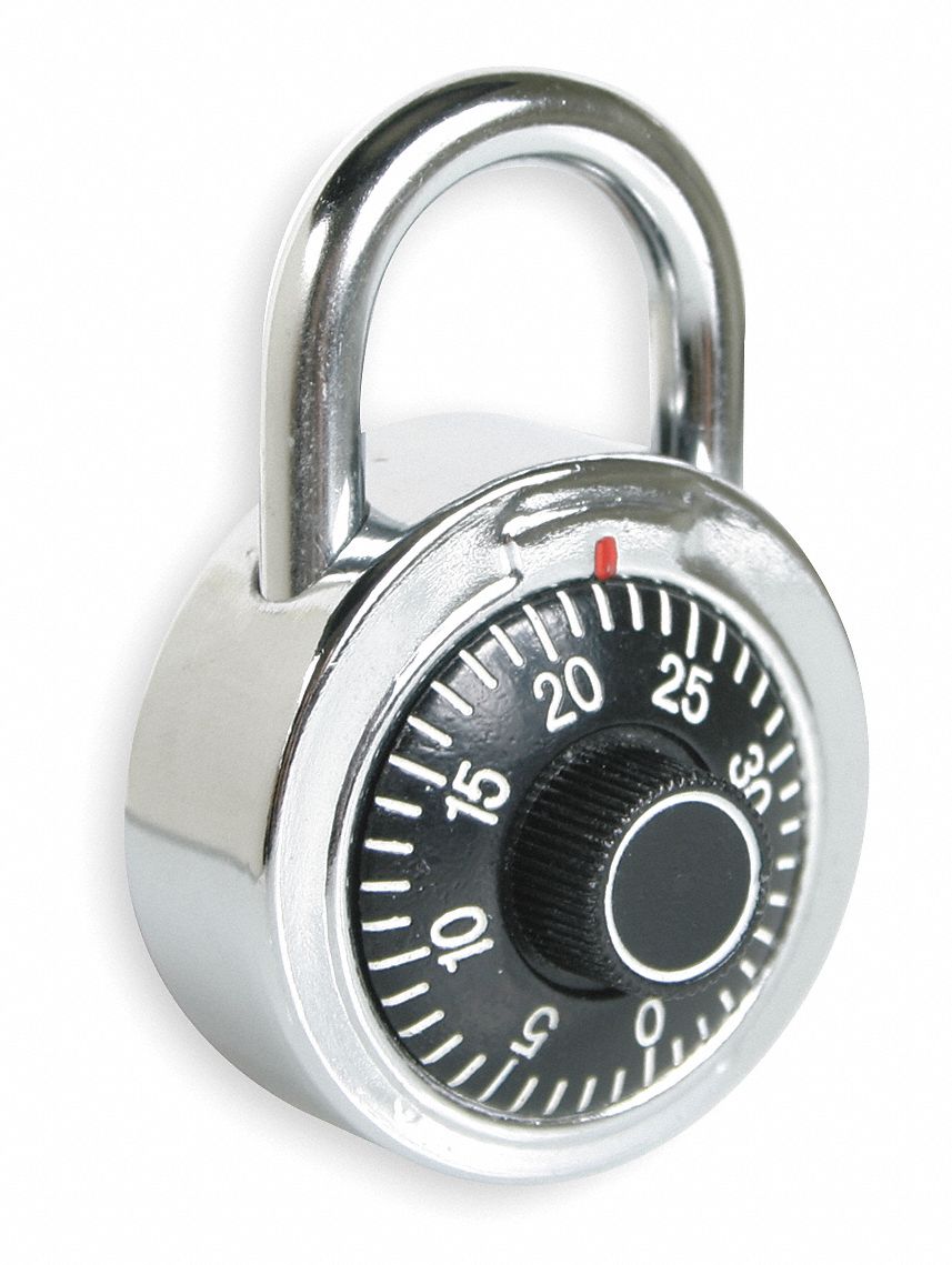 GRAINGER APPROVED Combination Padlock CenterDial Location, 5/8