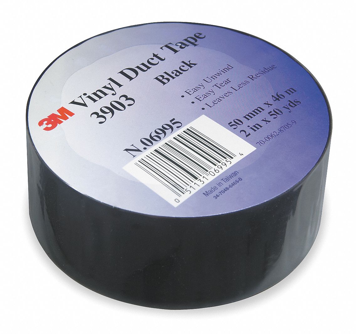 Duct Tape,2 x 50 yd,6.5 mil,Black,Vinyl