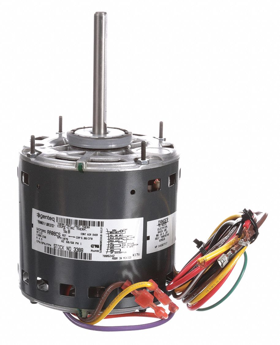 GENTEQ 1/2 HP Direct Drive Blower Motor, Permanent Split Capacitor