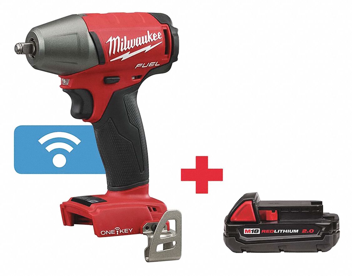 MILWAUKEE 3/8" Cordless Impact Wrench Kit, 18.0 Voltage, 210 ft.lb