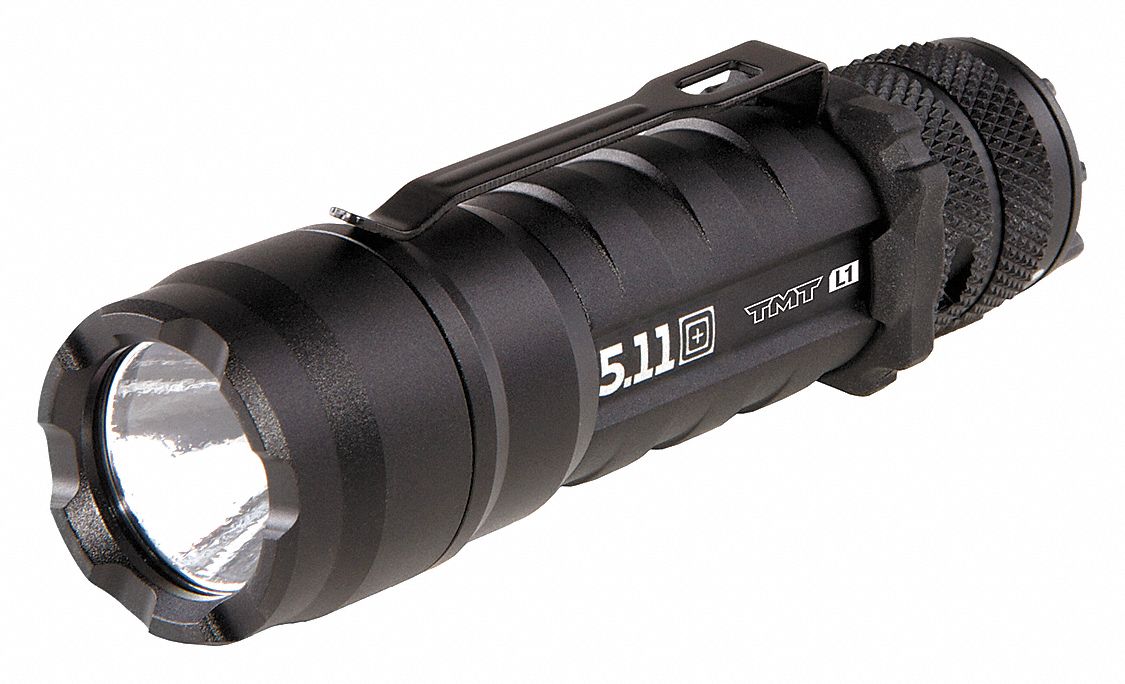 Tactical Flashlight, LED, Black, 212 L