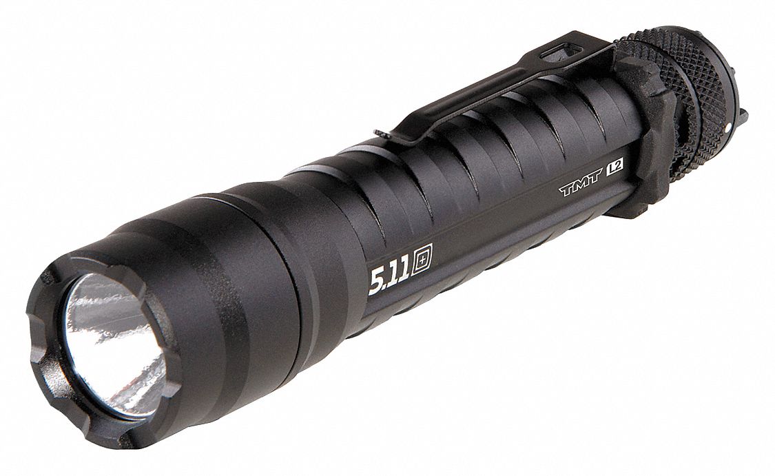 Tactical Flashlight, LED, Black, 320 L
