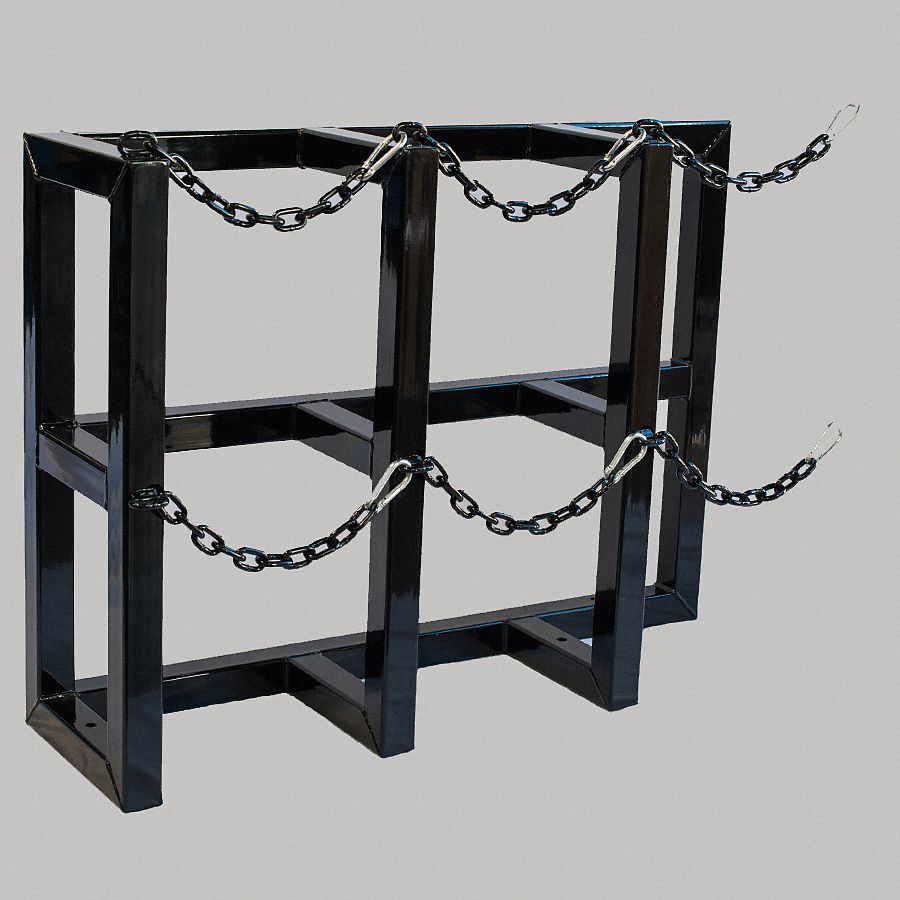 JT RACKING SYSTEMS 42 in x 12 in x 30 in Gas Cylinder Rack, Black
