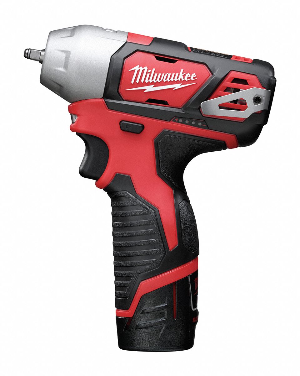 MILWAUKEE 1/4" Cordless Impact Wrench Kit, 12.0 Voltage, 450 in.lb