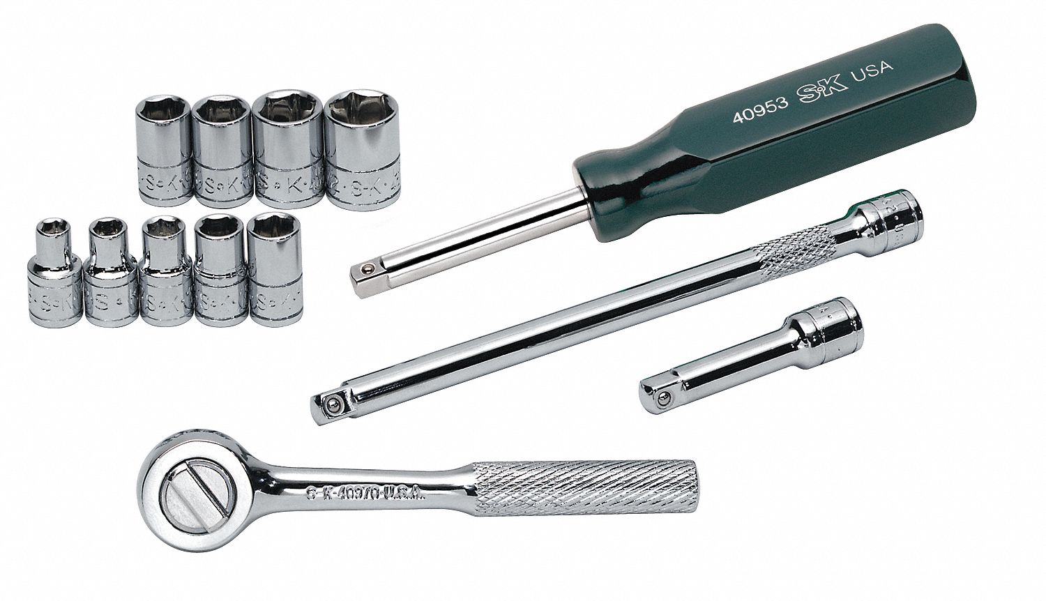 Sk Professional Tools Socket Wrench Set In Drive Size Pieces