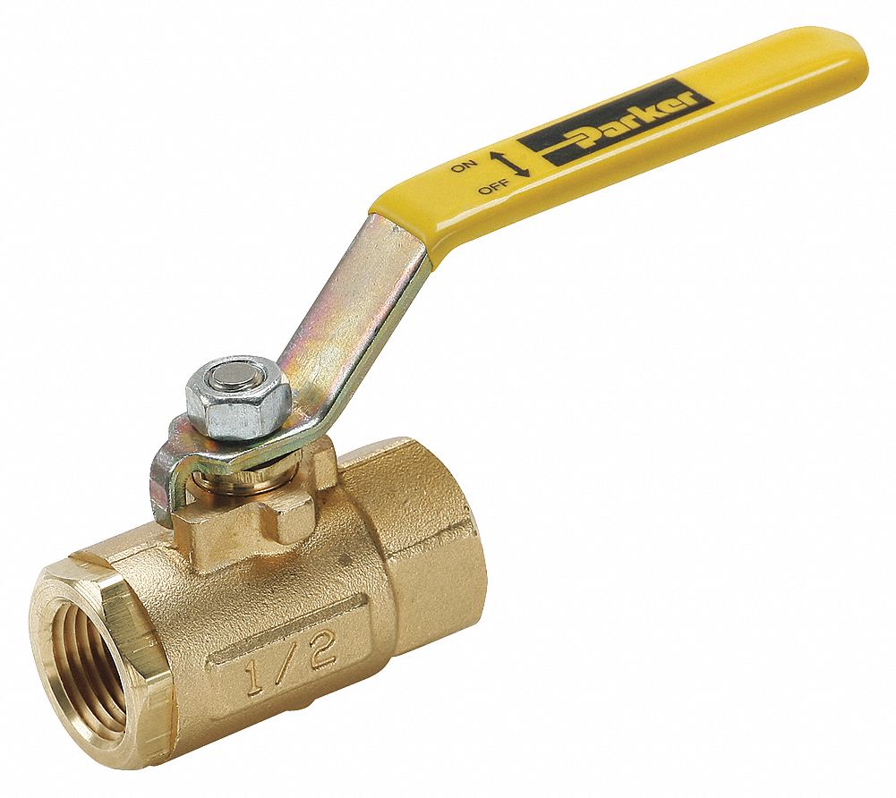 GRAINGER APPROVED Ball Valve, Brass, Inline, 2Piece, Pipe Size 3/4