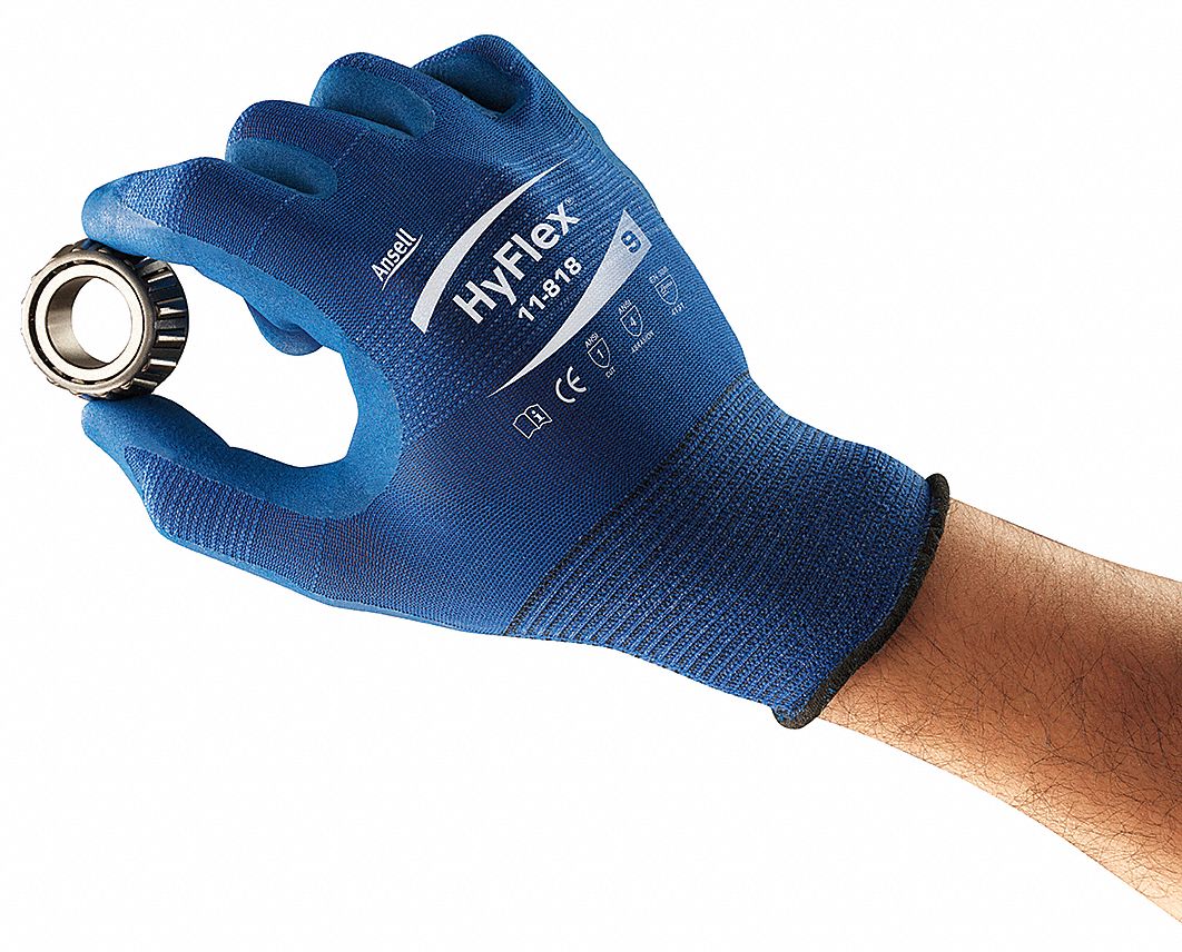 Coated Gloves,FORTIX(TM) Nitrile,Blue,PR