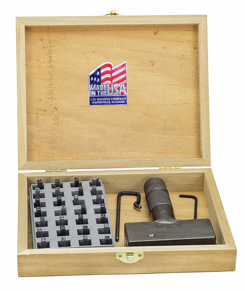 C.H. HANSON Hand Stamp Kit, 1/4 in, Steel 20LU1727782 Grainger