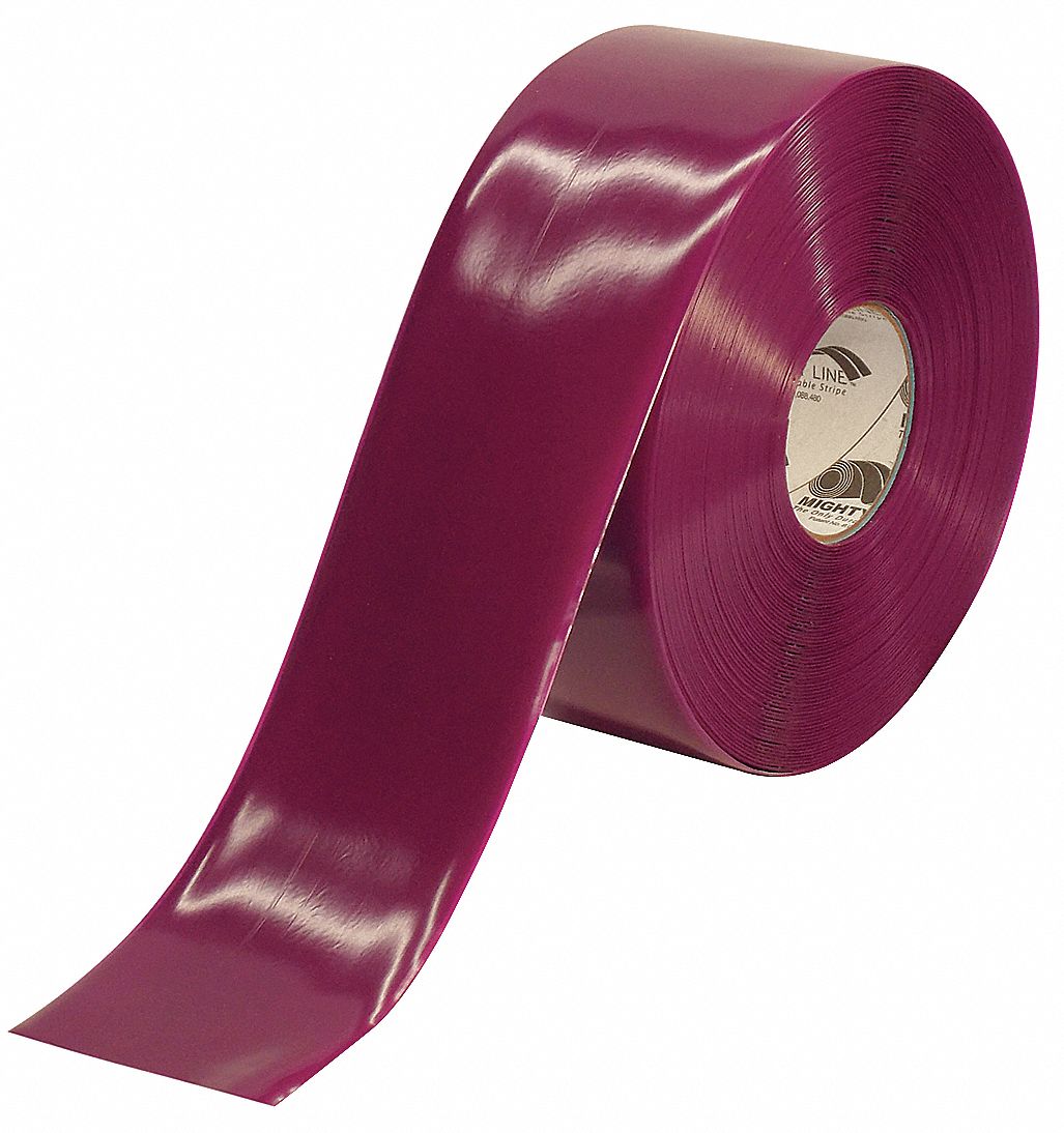 MIGHTY LINE Industrial Floor Tape, Solid, Continuous Roll, 4" Width, 1