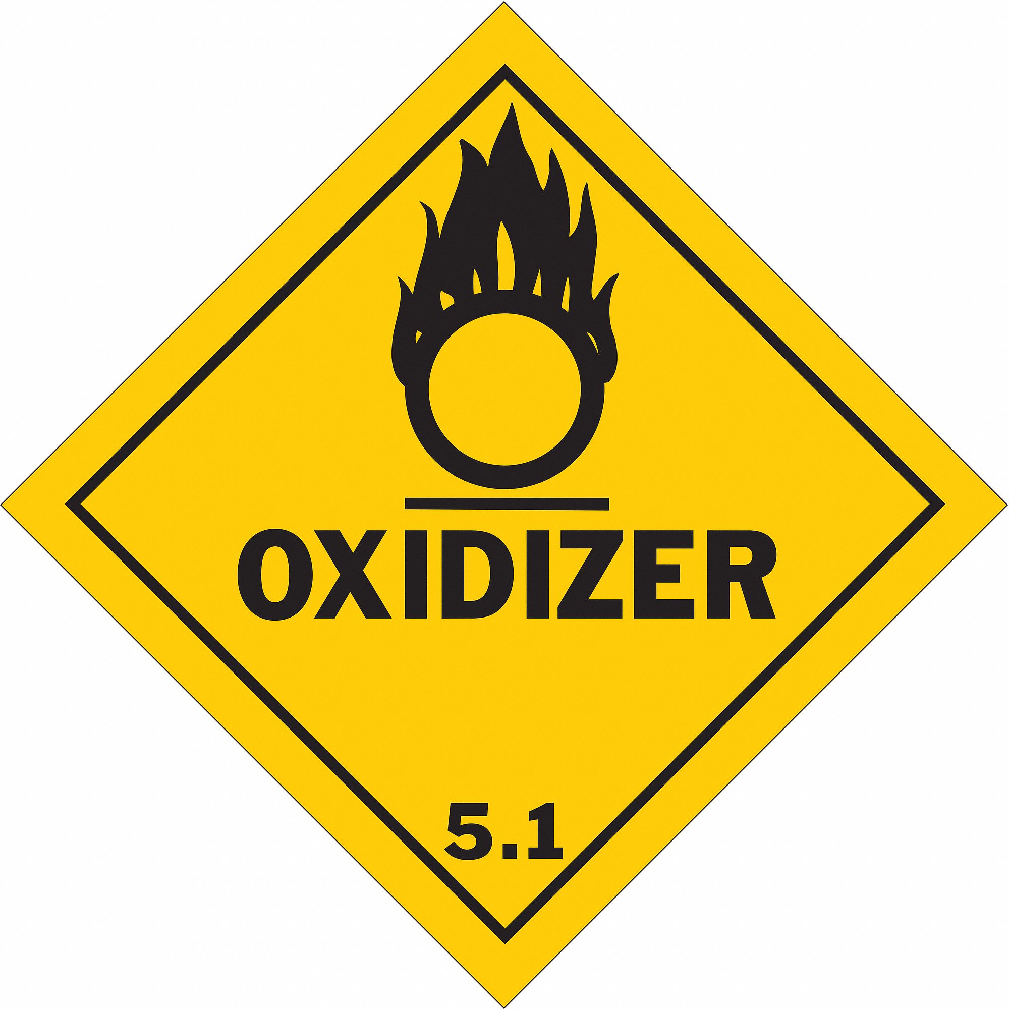 Hazardous Warning Label,4inHx4inW,Vinyl