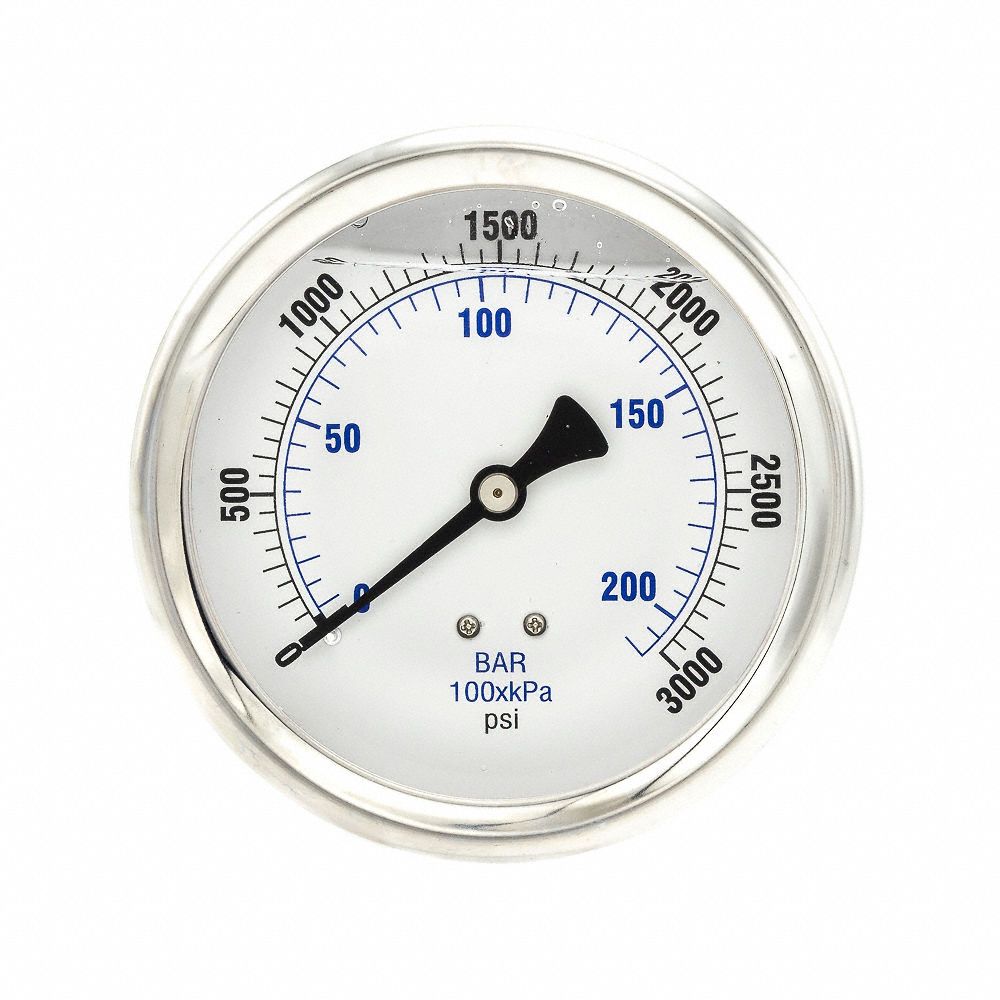 Pic Gauges Industrial Pressure Gauge To Psi In Dial Liquid