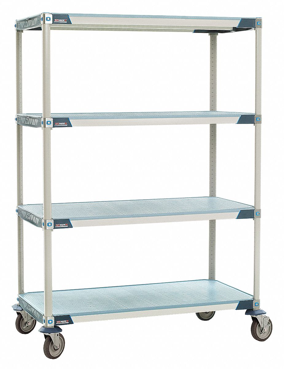 METRO Mobile Open Plastic Shelving, 48"W x 24"D x 675/16"H, 900 lb