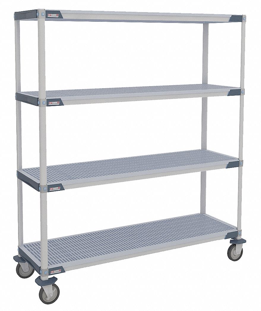 METRO Mobile Open Plastic Shelving, 36"W x 18"D x 675/16"H, 900 lb