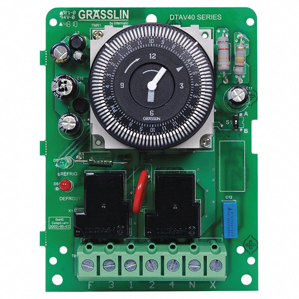 INTERMATIC Defrost Timer Control, 120/240V AC Voltage, 40 A Amps, 1 NO