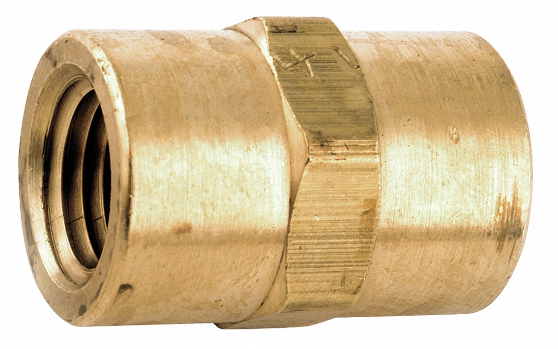 GRAINGER APPROVED Low Lead Brass Coupling, 1/4 in Pipe Size, 1 EA