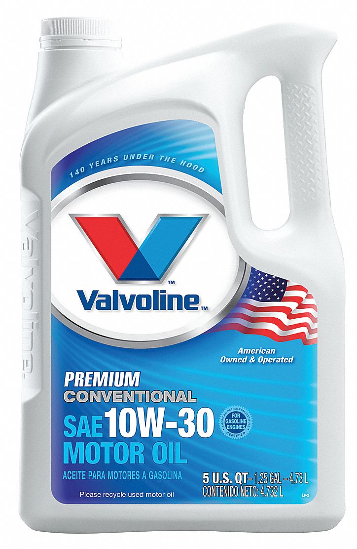 VALVOLINE Conventional Motor Oil,10W30,5 Qt 21A118779307 Grainger