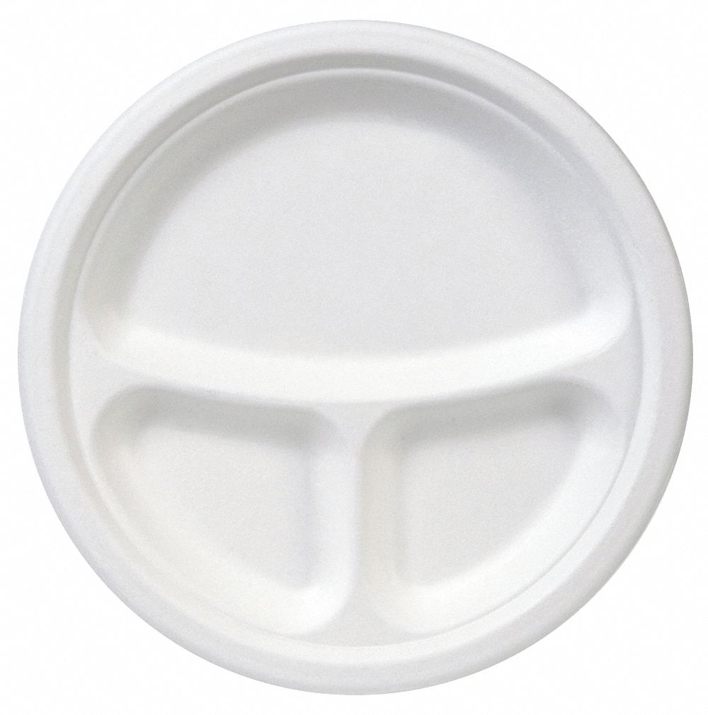 DIXIE 9" Paper Disposable Plate, White, EcoSmart™, 500 PK 21AM89