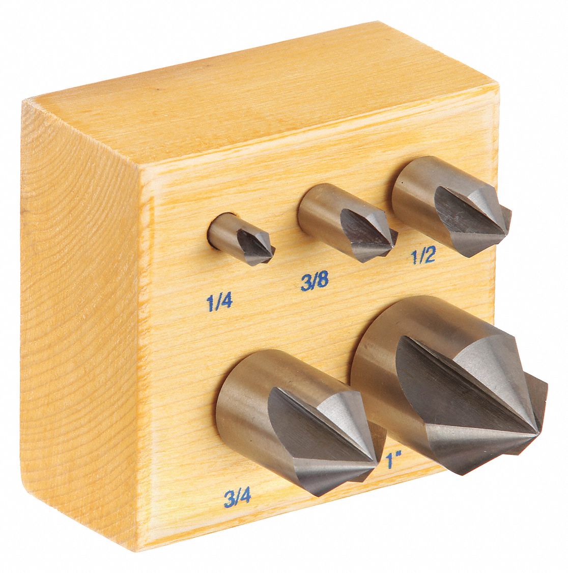 WESTWARD Countersink Set, 82° Countersink Angle, Number of Pieces 5