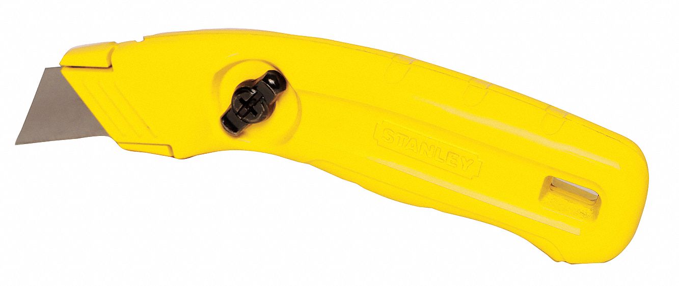 STANLEY Yellow,Carbon Steel Utility Knife,7 1/4 in Overall Length