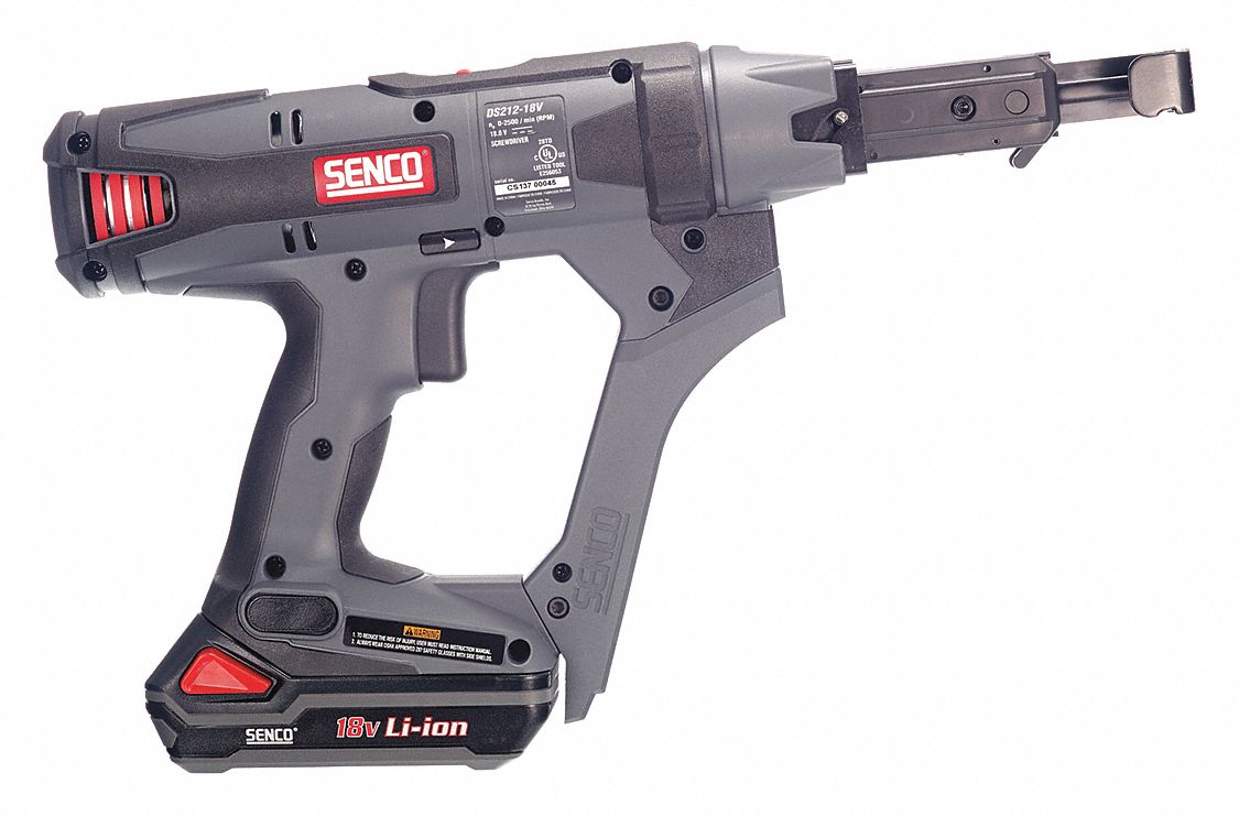SENCO Screw Gun Kit, Cordless, 1/4 in Drive Size, 2,500 RPM 22A490