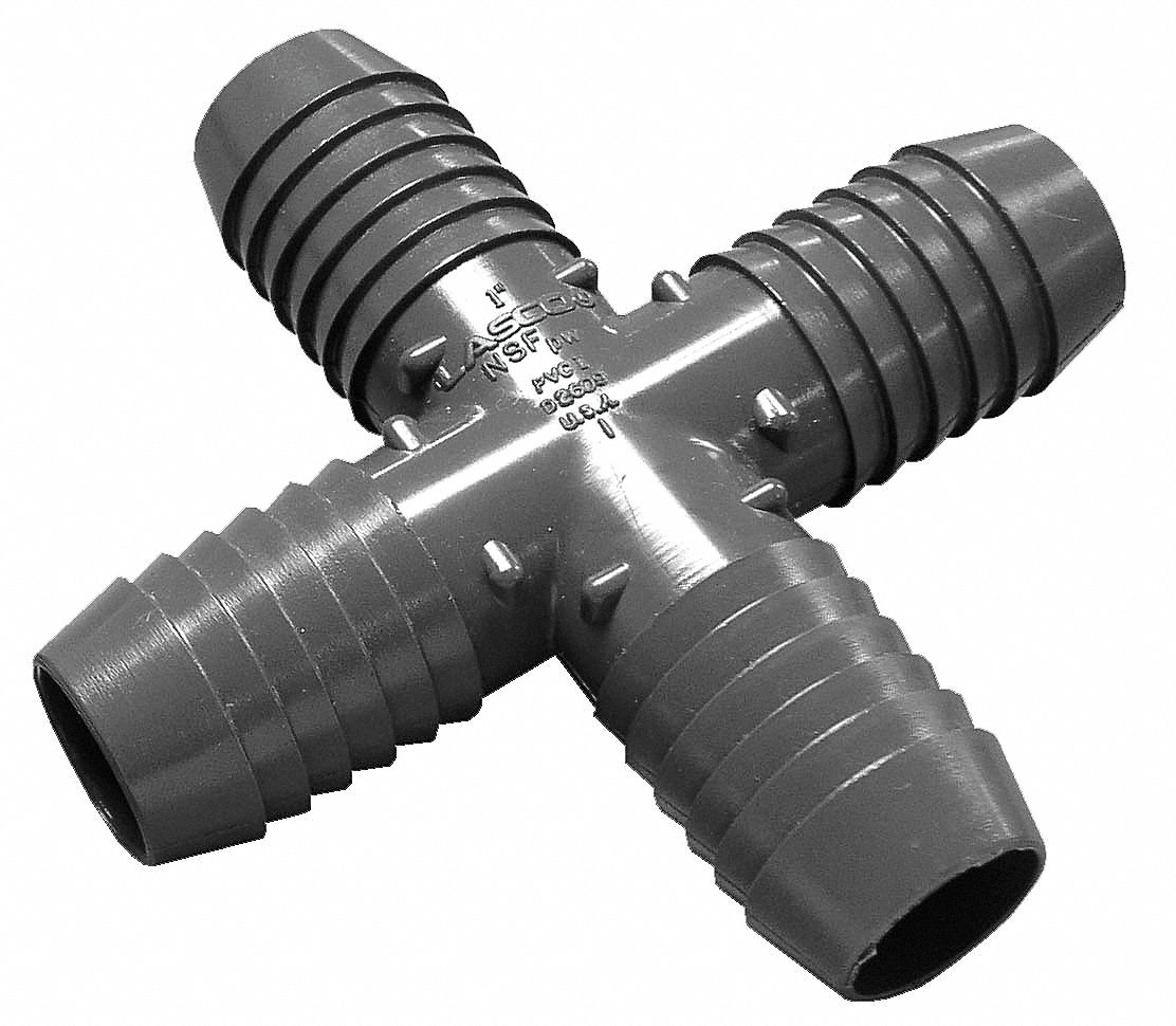 LASCO PVC Cross, Insert, 1" Pipe Size Pipe Fitting 22FN801420010