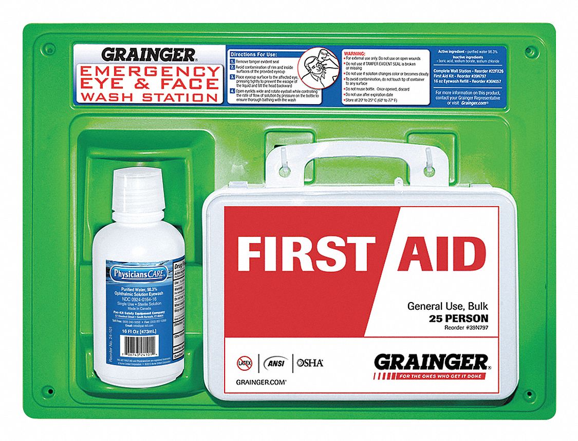 GRAINGER APPROVED First Aid Kit, Kit, Plastic, General Purpose, 25 ...