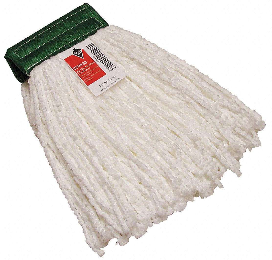 TOUGH GUY Quick Change Microfiber String Wet Mop Head, White 22VA33