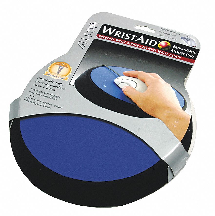 ALLSOP Mouse Pad w/Wrist Support, Cobalt 23K181ASP26226 Grainger