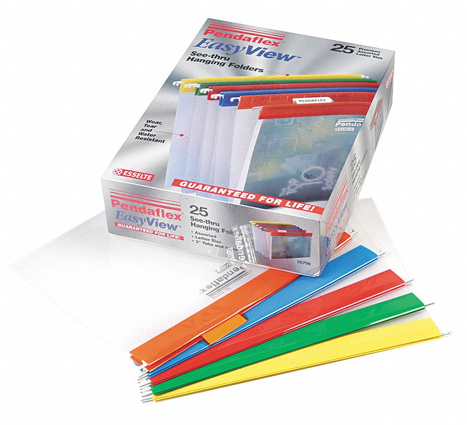 PENDAFLEX Hanging File Folders, Assorted, PK25 - 23K464|PFX55708 - Grainger