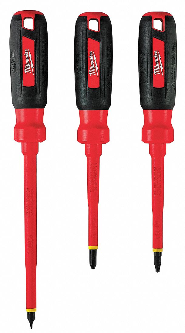 MILWAUKEE Tether Ready Insulated Screwdriver Set, ECX, Phillips