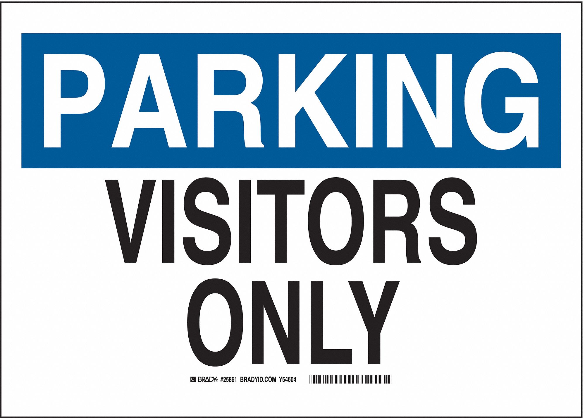 TextParking Visitors Only Aluminum, Parking Sign Height 10